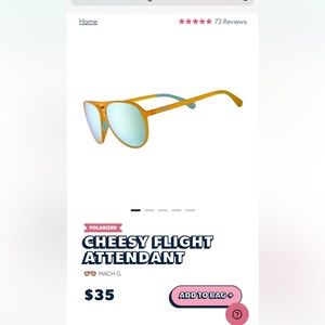 goodr sunglasses “cheesy flight attendant” Mach G